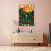 Arkansas Adventure Vintage Travel Landscape Poster PosterGoat