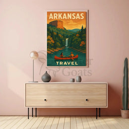 Arkansas Adventure Vintage Travel Landscape Poster PosterGoat
