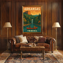 Arkansas Adventure Vintage Travel Landscape Poster PosterGoat