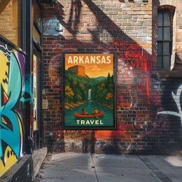 Arkansas Adventure Vintage Travel Landscape Poster PosterGoat
