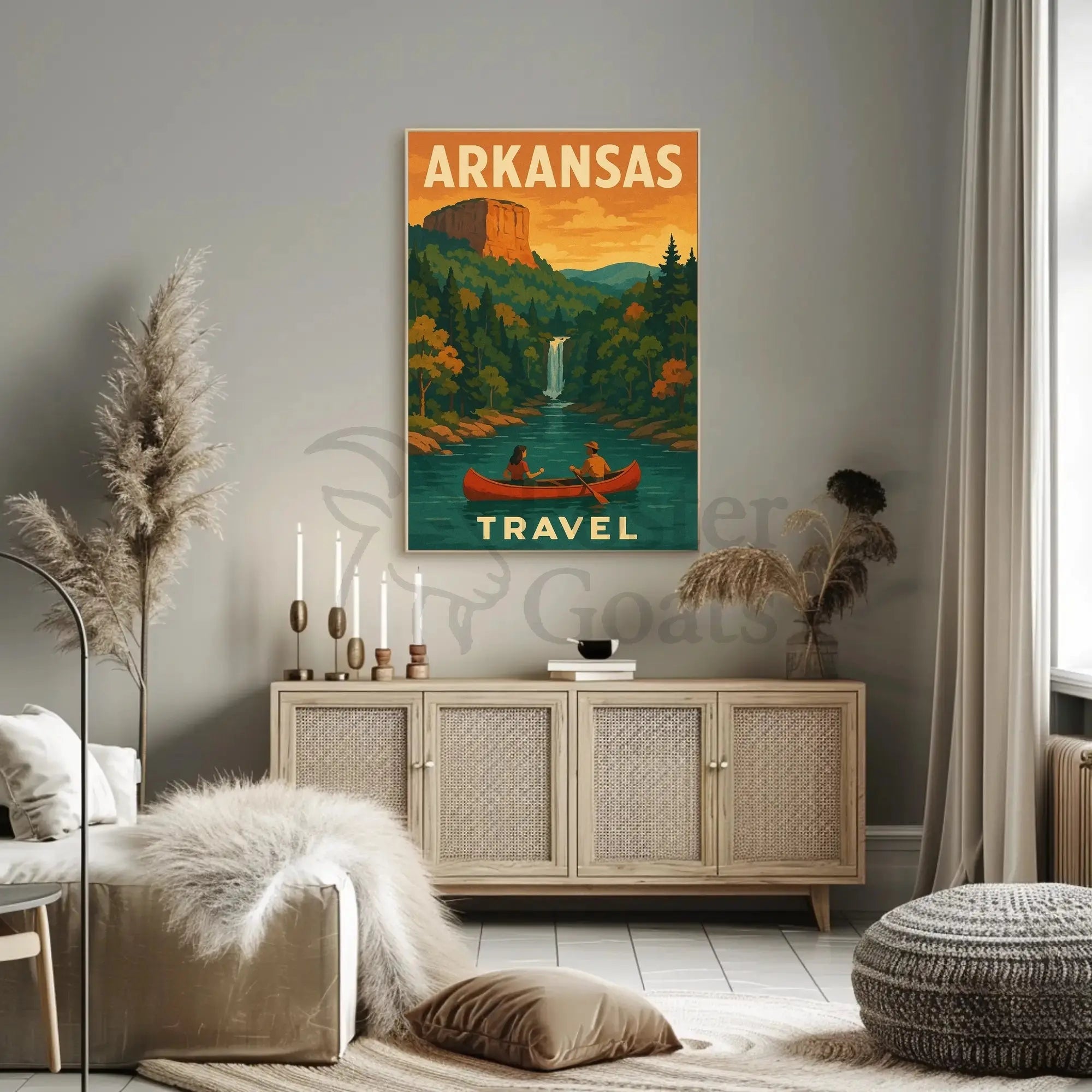 Arkansas Adventure Vintage Travel Landscape Poster PosterGoat