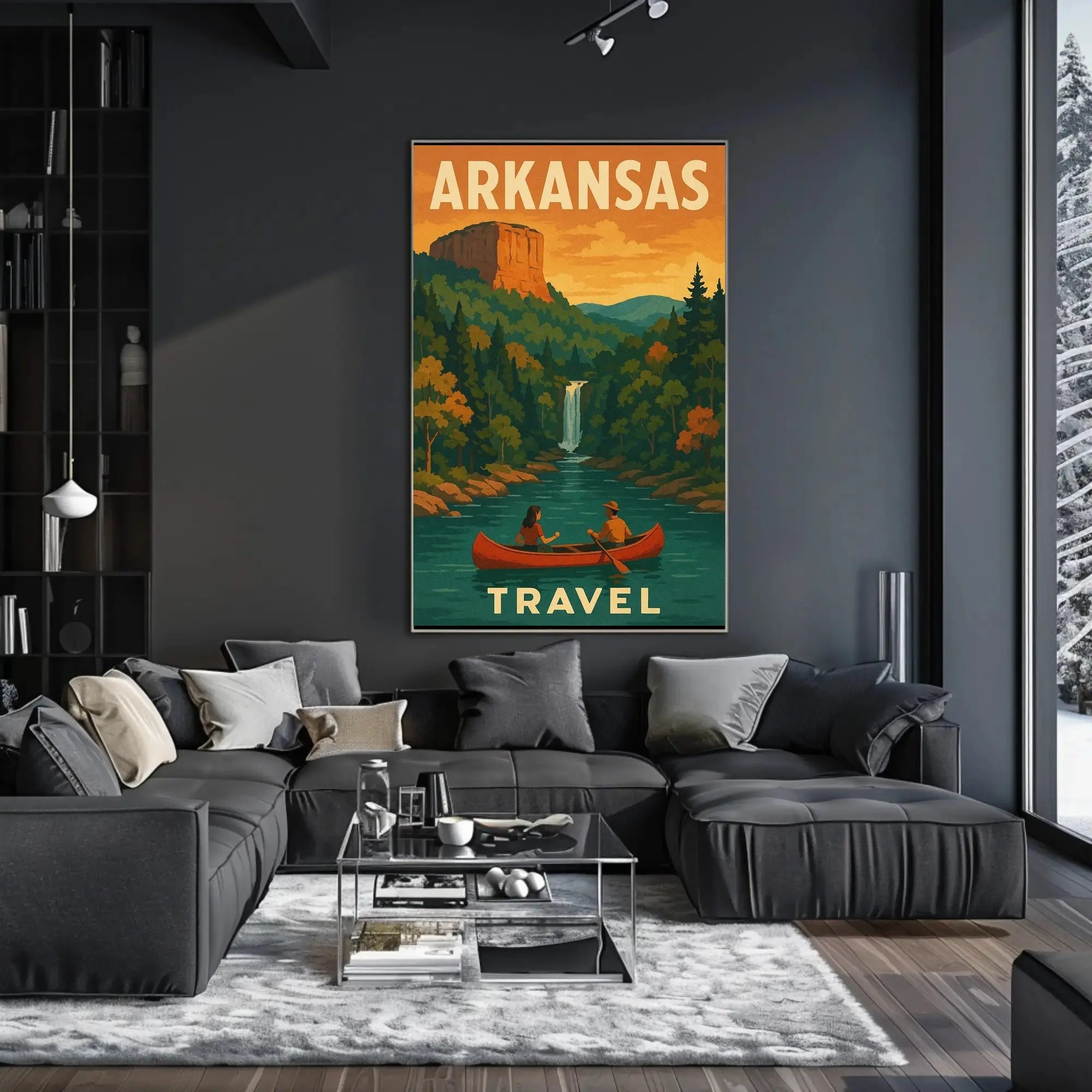 Arkansas Adventure Vintage Travel Landscape Poster PosterGoat