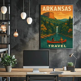 Arkansas Adventure Vintage Travel Landscape Poster PosterGoat