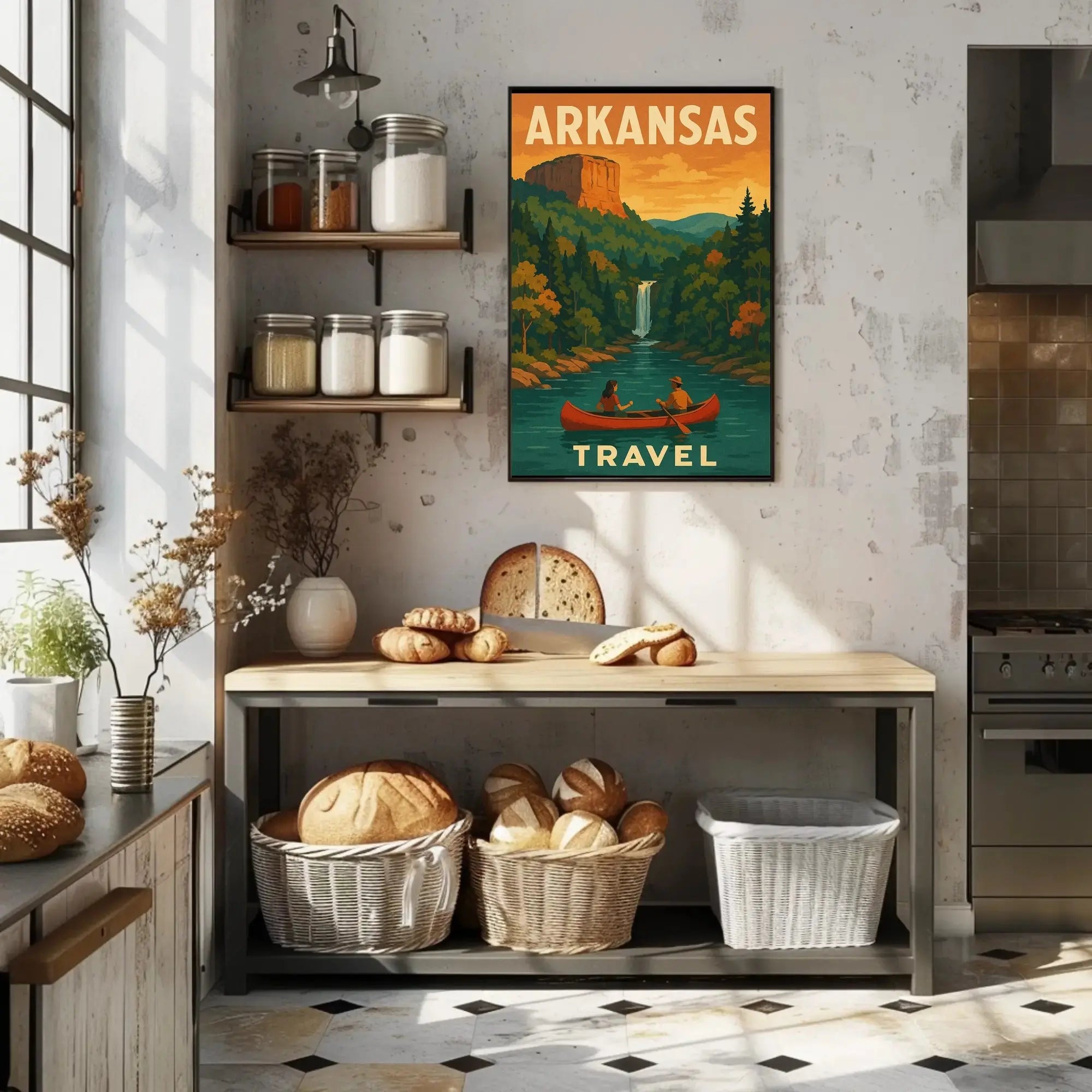 Arkansas Adventure Vintage Travel Landscape Poster PosterGoat