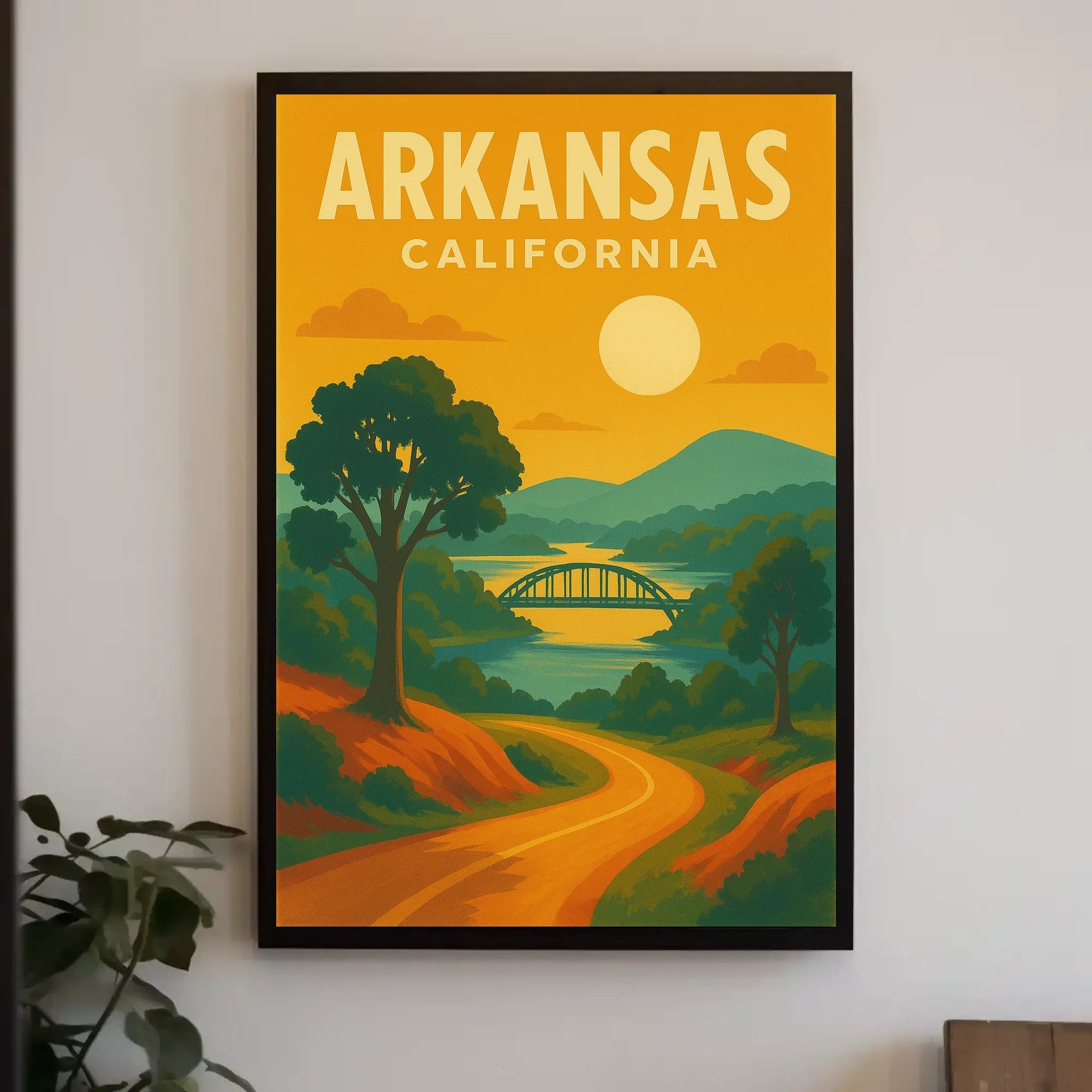 Arkansas California Scenic Bridge Vintage Travel Poster PosterGoat
