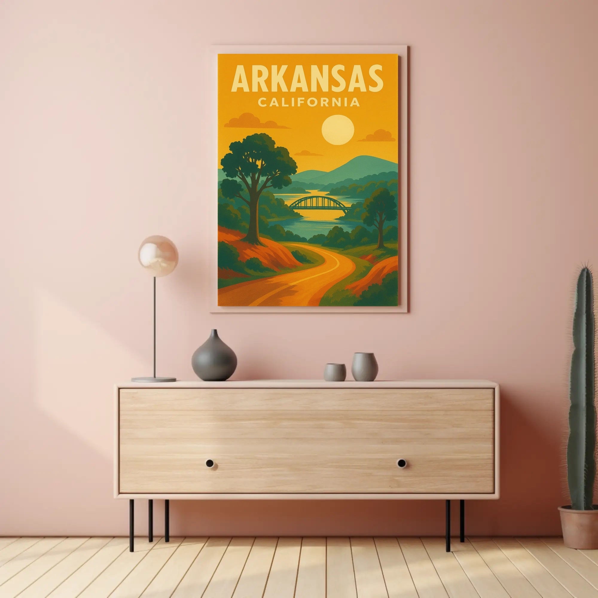 Arkansas California Scenic Bridge Vintage Travel Poster PosterGoat