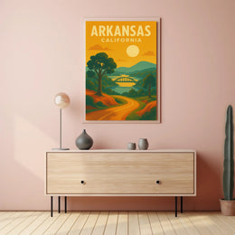 Arkansas California Scenic Bridge Vintage Travel Poster PosterGoat
