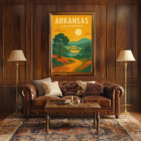 Arkansas California Scenic Bridge Vintage Travel Poster PosterGoat