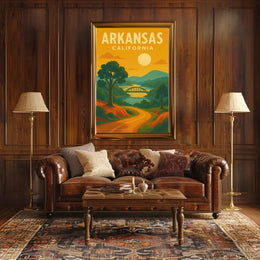 Arkansas California Scenic Bridge Vintage Travel Poster PosterGoat