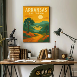 Arkansas California Scenic Bridge Vintage Travel Poster PosterGoat