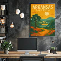 Arkansas California Scenic Bridge Vintage Travel Poster PosterGoat