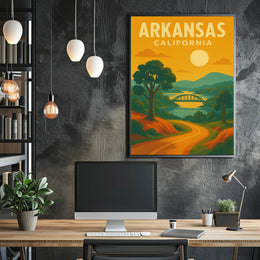 Arkansas California Scenic Bridge Vintage Travel Poster PosterGoat