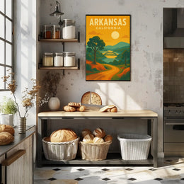 Arkansas California Scenic Bridge Vintage Travel Poster PosterGoat