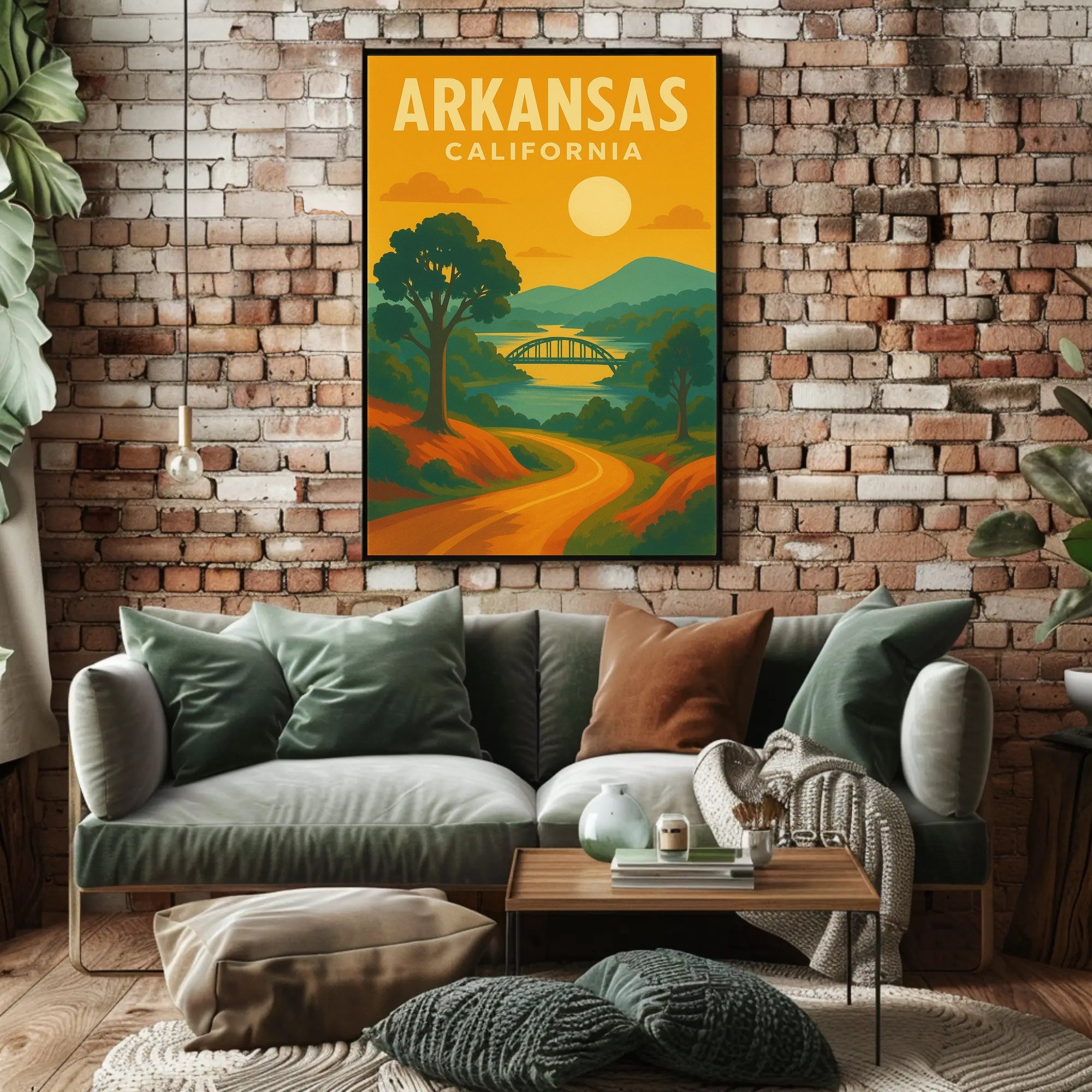 Arkansas California Scenic Bridge Vintage Travel Poster PosterGoat