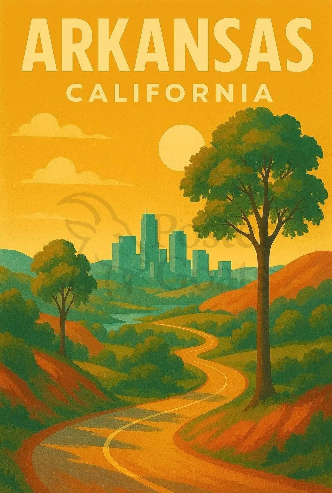 Arkansas California Vintage Travel Scenic Poster PosterGoat