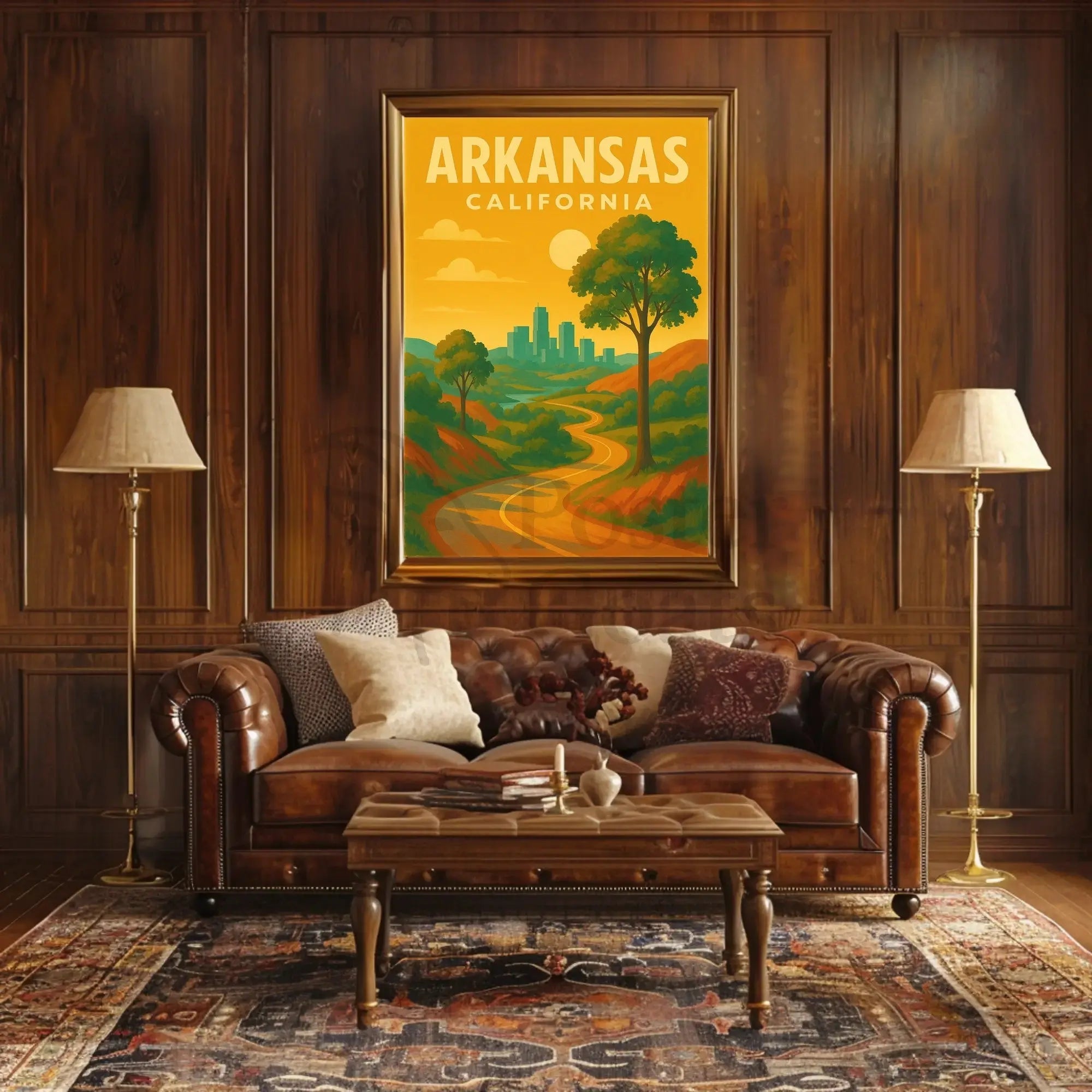 Arkansas California Vintage Travel Scenic Poster PosterGoat