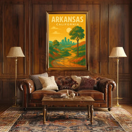 Arkansas California Vintage Travel Scenic Poster PosterGoat