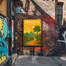 Arkansas California Vintage Travel Scenic Poster PosterGoat