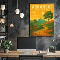 Arkansas California Vintage Travel Scenic Poster PosterGoat
