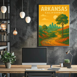 Arkansas California Vintage Travel Scenic Poster PosterGoat
