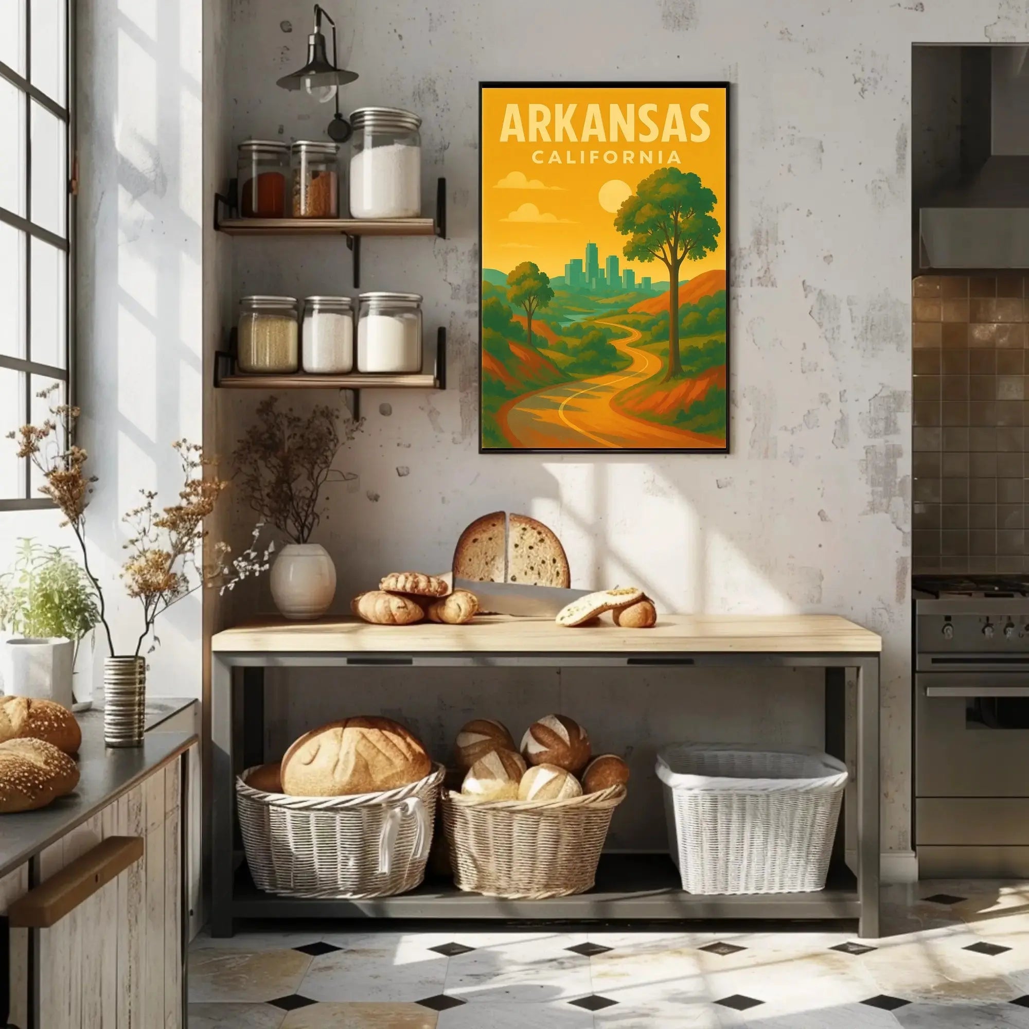 Arkansas California Vintage Travel Scenic Poster PosterGoat