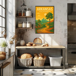 Arkansas California Vintage Travel Scenic Poster PosterGoat