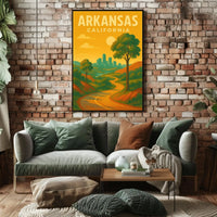 Arkansas California Vintage Travel Scenic Poster PosterGoat