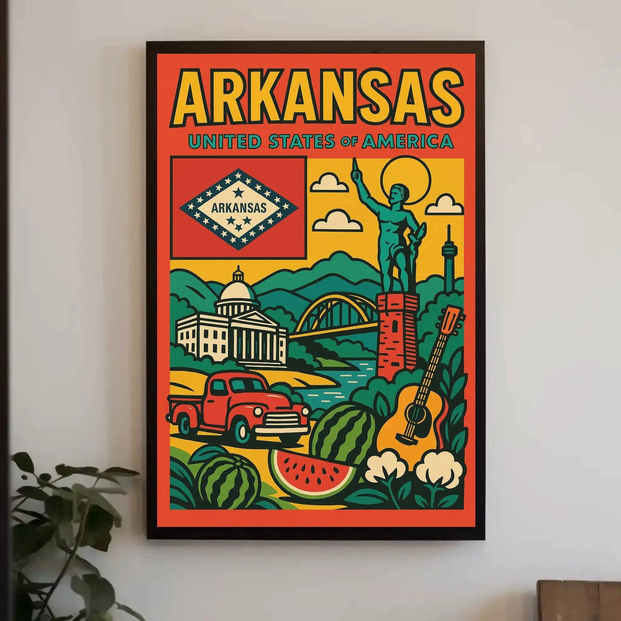 Arkansas Culture and Nature Vintage Travel Poster PosterGoat
