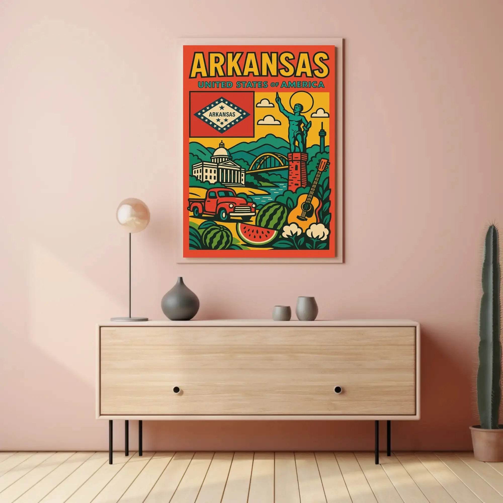 Arkansas Culture and Nature Vintage Travel Poster PosterGoat