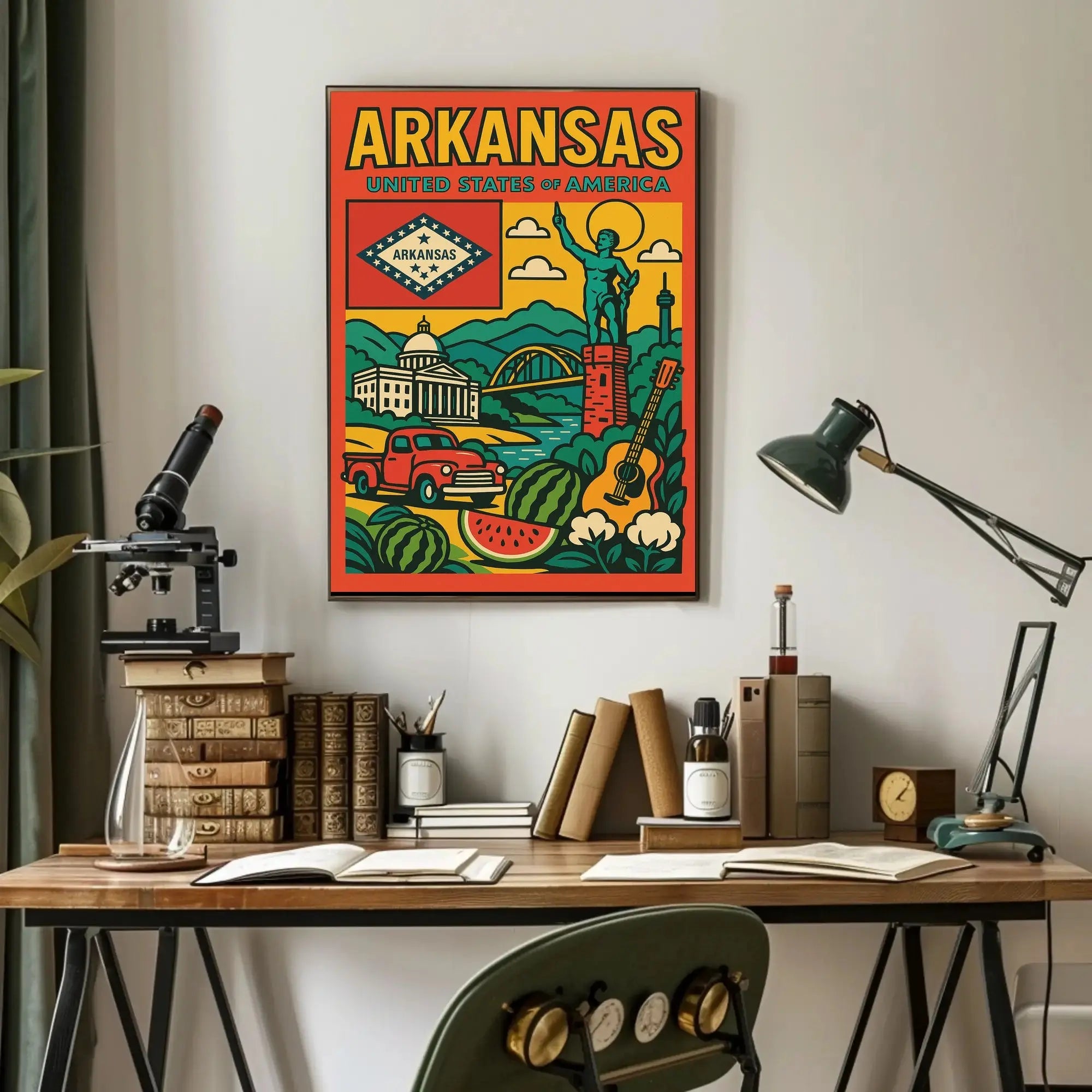 Arkansas Culture and Nature Vintage Travel Poster PosterGoat