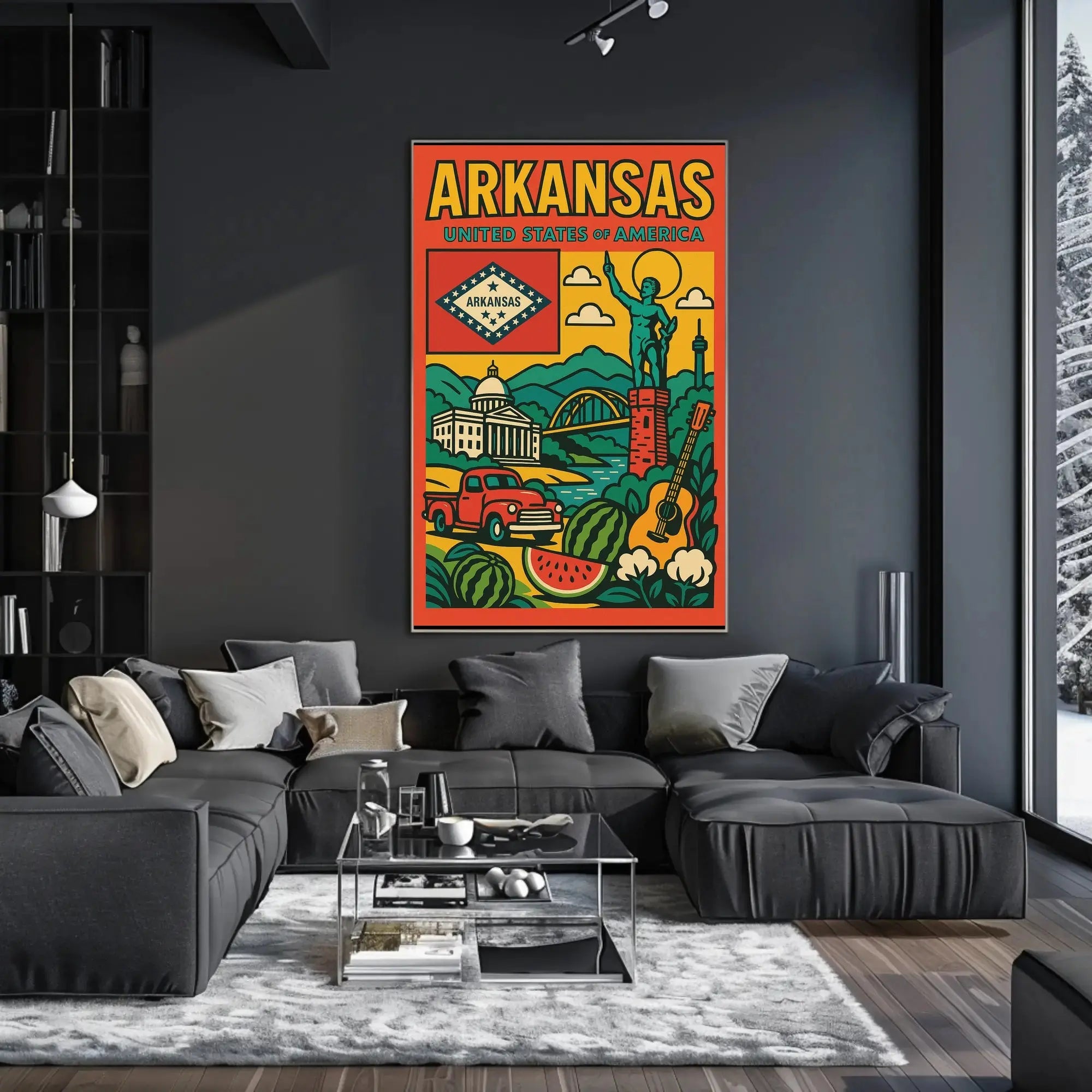 Arkansas Culture and Nature Vintage Travel Poster PosterGoat