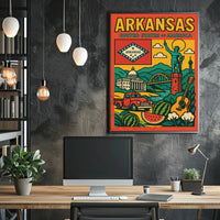 Arkansas Culture and Nature Vintage Travel Poster PosterGoat