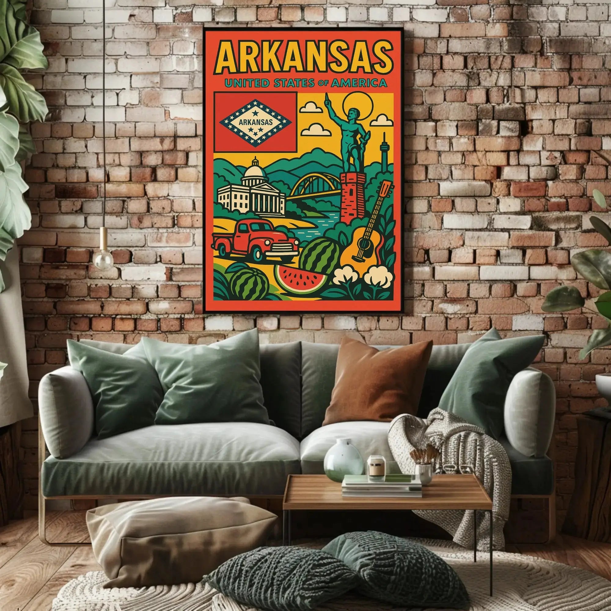 Arkansas Culture and Nature Vintage Travel Poster PosterGoat
