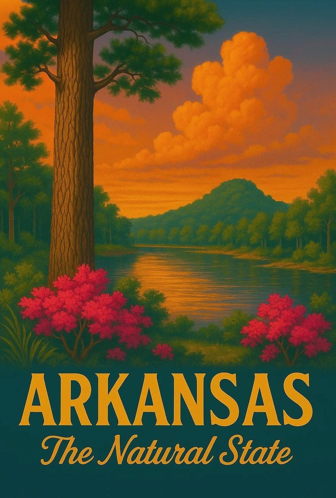 Arkansas Nature's Beauty Vintage Travel Poster PosterGoat