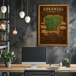 Arkansas The Natural State Poster PosterGoat