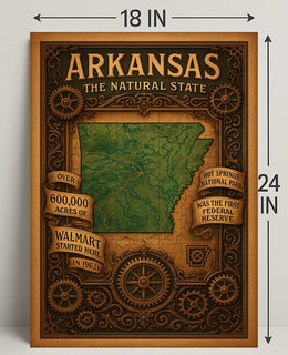 Arkansas The Natural State Poster PosterGoat
