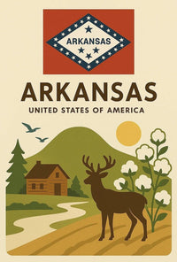Arkansas Vintage Travel Poster Featuring Nature and Wildlife PosterGoat
