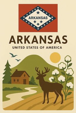 Arkansas Vintage Travel Poster Featuring Nature and Wildlife PosterGoat