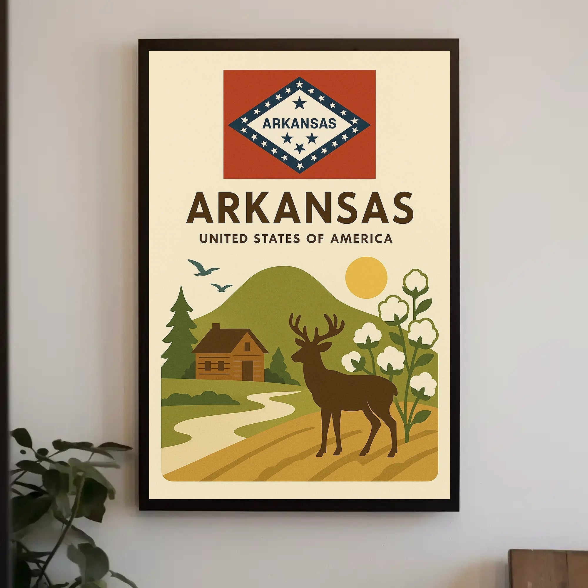 Arkansas Vintage Travel Poster Featuring Nature and Wildlife PosterGoat