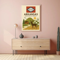 Arkansas Vintage Travel Poster Featuring Nature and Wildlife PosterGoat
