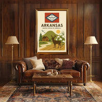Arkansas Vintage Travel Poster Featuring Nature and Wildlife PosterGoat
