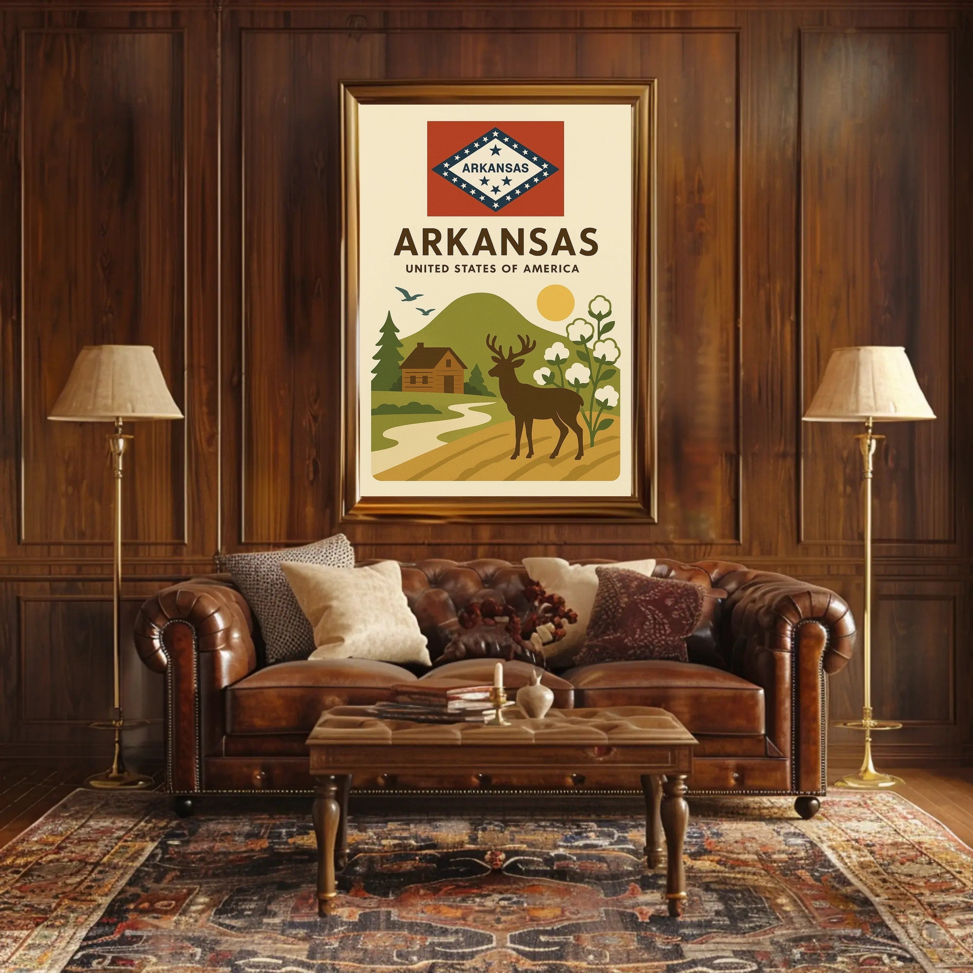 Arkansas Vintage Travel Poster Featuring Nature and Wildlife PosterGoat