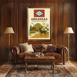 Arkansas Vintage Travel Poster Featuring Nature and Wildlife PosterGoat