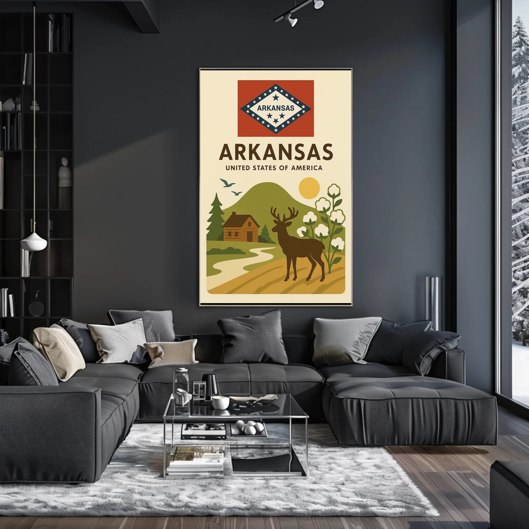 Arkansas Vintage Travel Poster Featuring Nature and Wildlife PosterGoat
