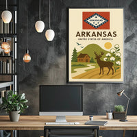 Arkansas Vintage Travel Poster Featuring Nature and Wildlife PosterGoat