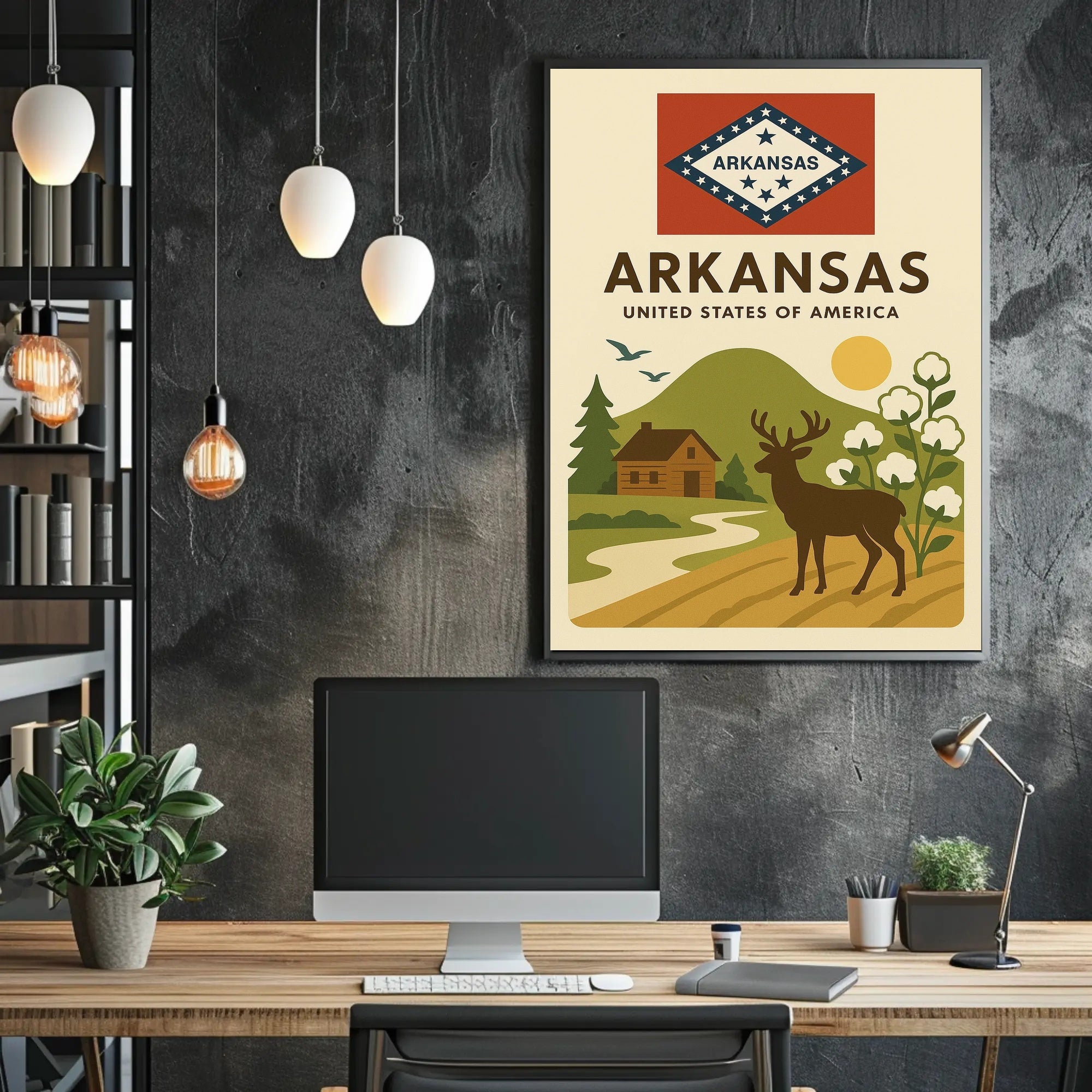 Arkansas Vintage Travel Poster Featuring Nature and Wildlife PosterGoat