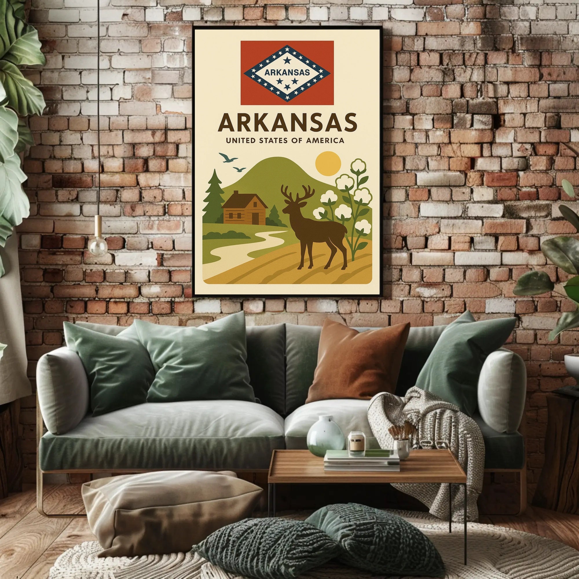 Arkansas Vintage Travel Poster Featuring Nature and Wildlife PosterGoat