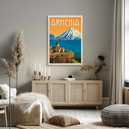Armenian Landmark with Mount Ararat Travel Poster PosterGoat