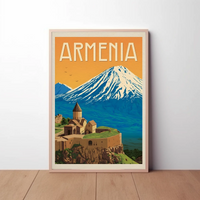 Armenian Landmark with Mount Ararat Travel Poster PosterGoat