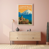 Armenian Landmark with Mount Ararat Travel Poster PosterGoat